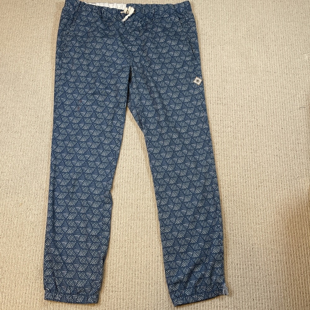 RHYTHM Men's 34 Joggers Pants Blue Print Pull On